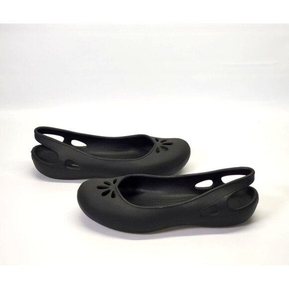 Crocs Womens Black Kadee Slingback Lightweight Casual Basic Flats Shoes Sz 8 145 - Picture 10 of 11
